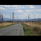 Durch den Wald der Strommasten ist bereits das Schwarze Meer zu sehen